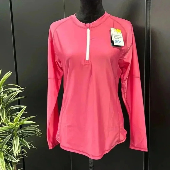 Hodo Sports ultraviolet protection factor 50+ long sleeve 1/4 zip pull over tee - Picture 1 of 10